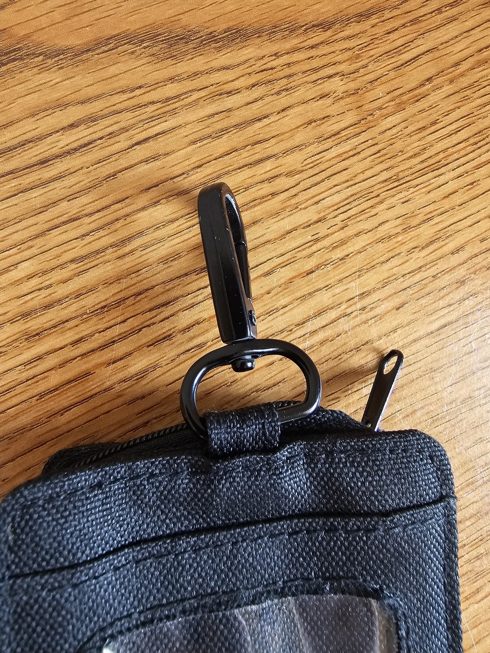 Fox Racing Black Keychain Key Card ID Pouch Holder with Clip - Picture 3 of 5